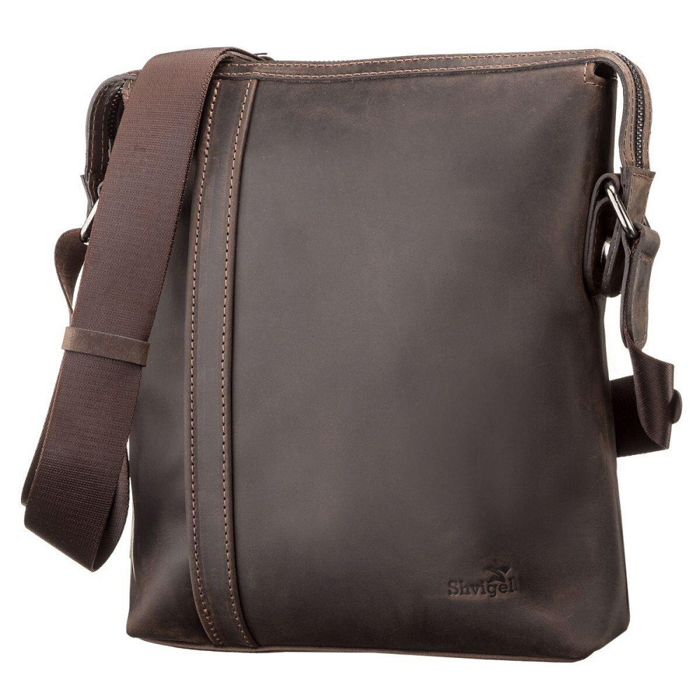 Сумка чоловіча SHVIGEL 11099 шкіряна Коричнева Київ - фото 1