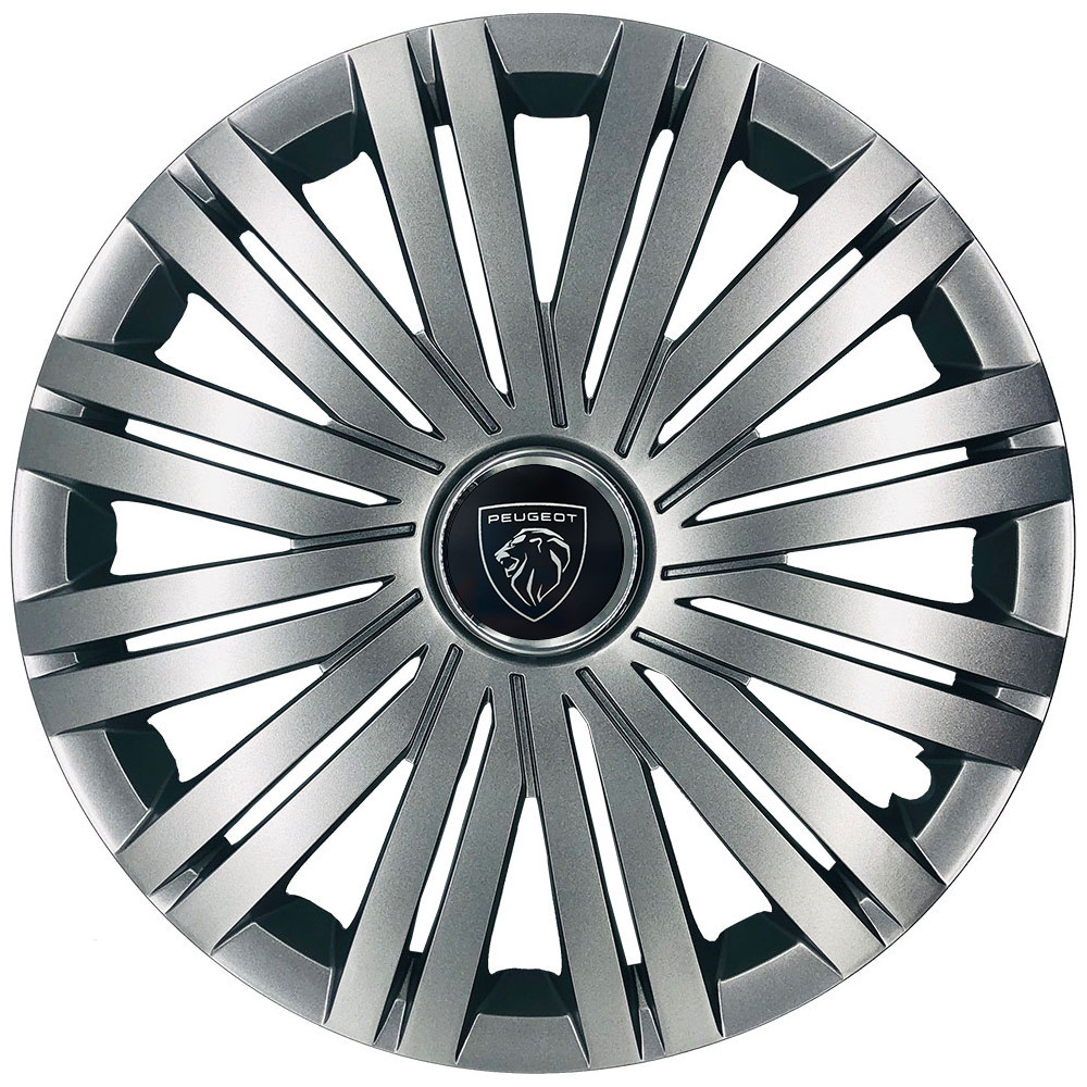 Автомобільні модельні ковпаки R13 Peugeot NEW 100 4шт, SJS, сріблясті Київ - фото 1