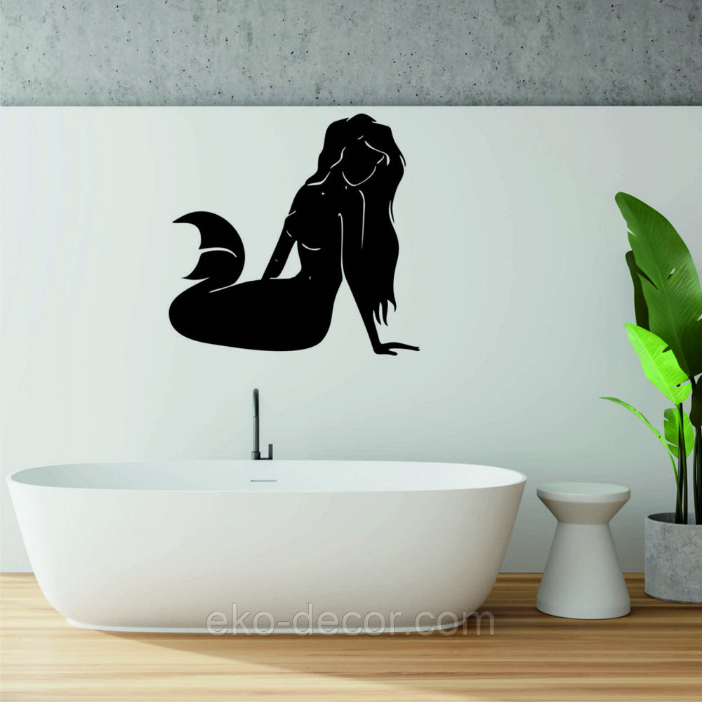 Декоративне настінне 3D Панно «Русалонька» Декор на стіну з об'ємом 70*67 см, Чорний Київ - фото 6