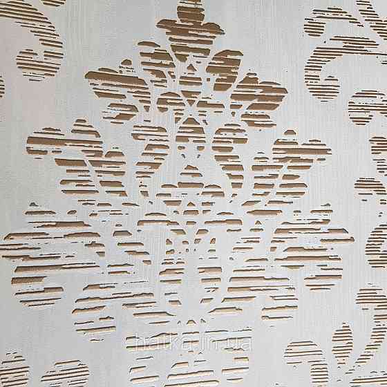 Шпалери флізелінові еко Galerie Metallic FX 0,53Х10 англія вензелі завитки золотом структурних на ясно сірому Київ