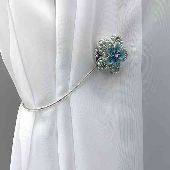 Магніти для штор та гардин "Flowers" набір 2 шт Блакитний (81-226) Київ