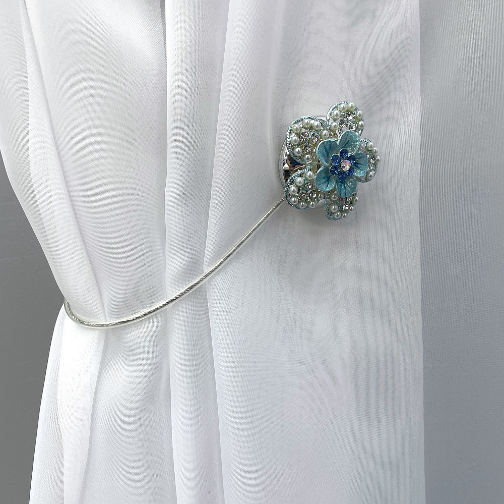 Магніти для штор та гардин "Flowers" набір 2 шт Блакитний (81-226) Київ - фото 3