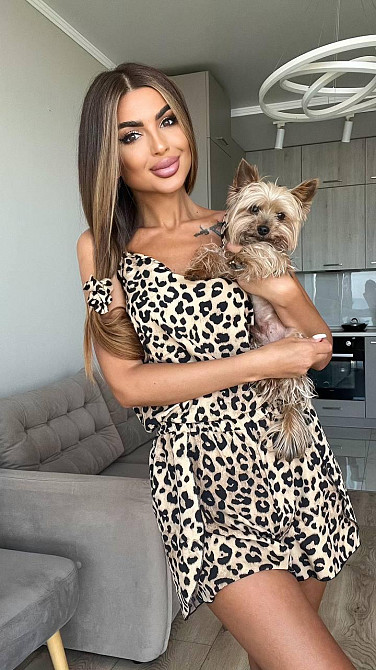 Женский легкий домашний леопардовый костюм: майка, шорты с резинкой софт Одесса - изображение 9