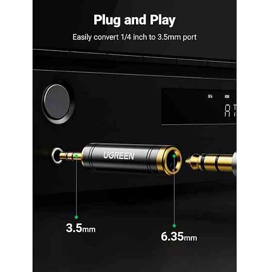 Перехідник UGREEN AV168 3.5 мм "тато" - 6.35 мм "мама" Adapter 1pcs(UGR-60711) UGR-60711 Одеса
