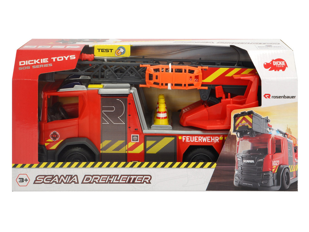 Пожежна машина Dickie Toys Сканія з телескопічною драбиною 35 см (3716017) Київ - фото 7