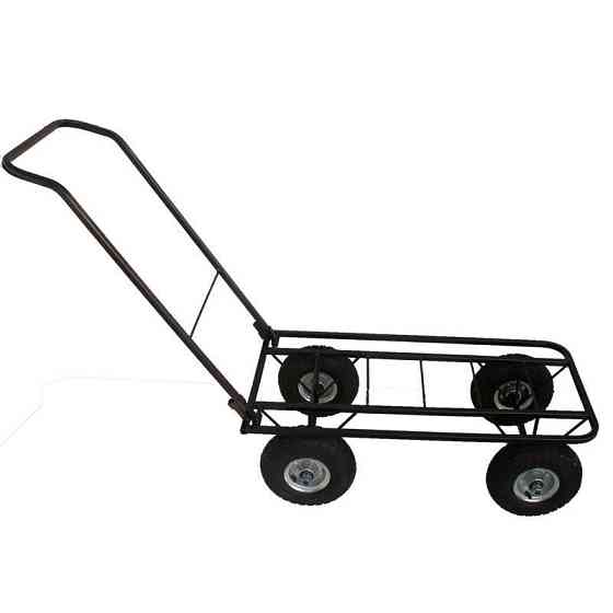 Четырехколесная грузовая тележка ЧТ-260-П на пневматических колесах для состава, производства и доставки. Харьков