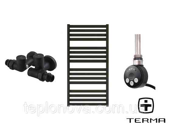 Комбинированный Полотенцесушитель Плоский Черный 960х500 Terma Marta Черновцы