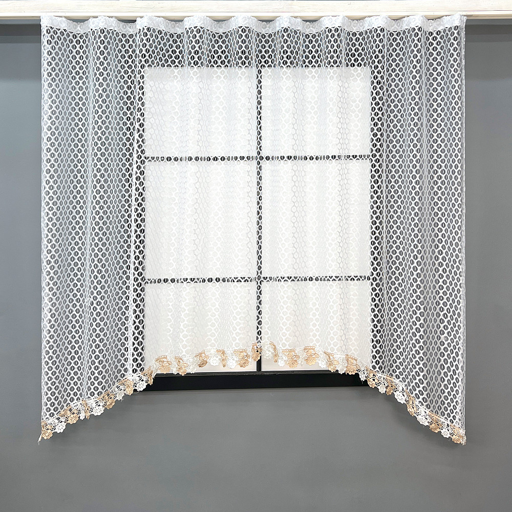 Кухонна арка VR-Textil № 000к сітка з макраме білий 270х155 см (51-274) Київ - фото 1