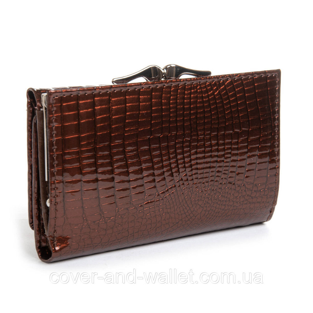 Маленький жіночий гаманець у лаковій шкірі коричневого кольору ST Київ - фото 4