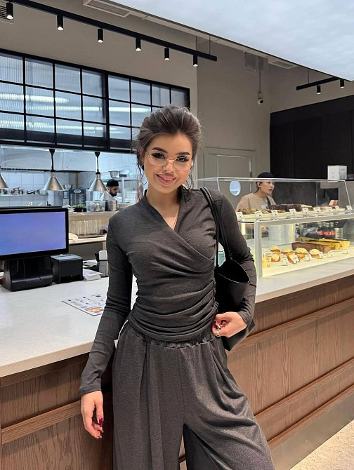 Женский стильный повседневный комплект двойка ангора Графит, 46/48 Одесса - изображение 7