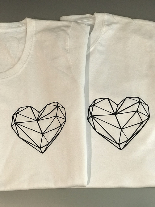 Парні футболки для хлопця та дівчини з Абстрактним принтом серця Чернівці - фото 4