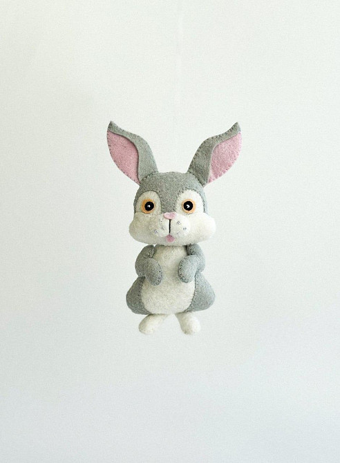 М’яка фетрова іграшка заєць ручної роботи – безпечна розвиваюча іграшка Київ - фото 3
