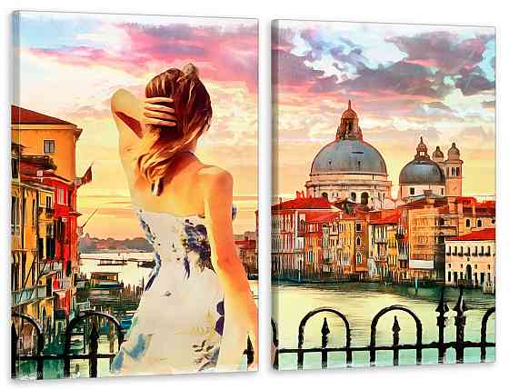 Модульная картина в гостиную / спальню  Дівчина в Венеції  TLV-2_056 120х170 см Київ