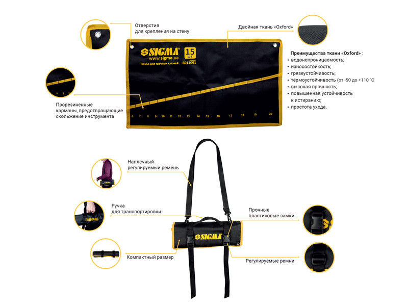 Sigma Чехол для гаечных ключей 6шт SIGMA (6011031) Коломия - фото 2