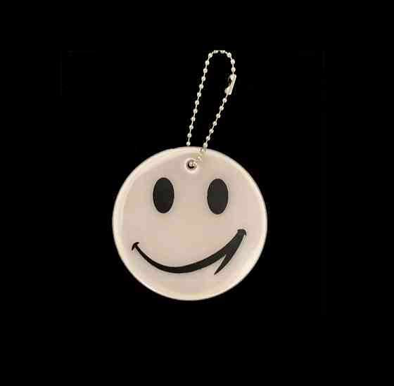 Брелок фликер Смайлик 65 мм серебристый Киев