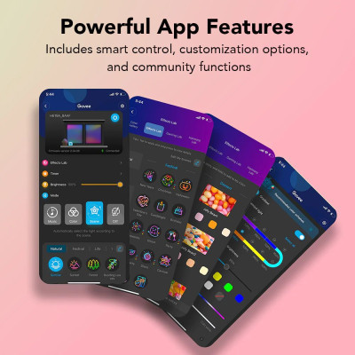 Светодиодная лента Govee RGBIC Basic Wi-Fi + Bluetooth LED Strip Light With Protective Coating 5м Білий (H619A3D1) Винница - изображение 7