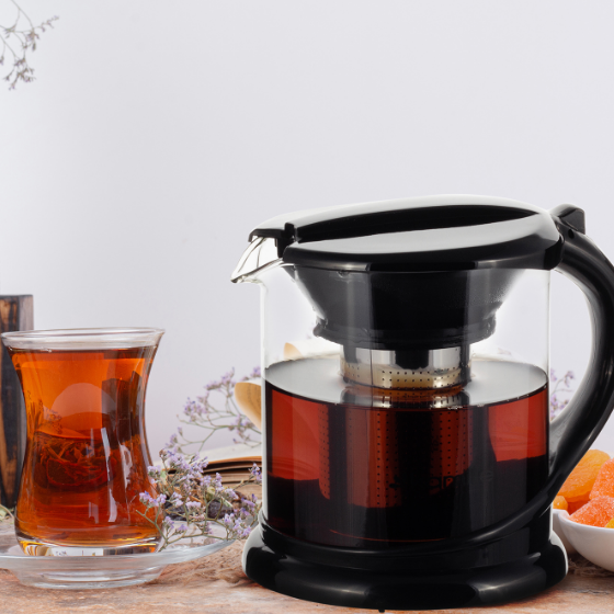 Заварник 1000мл зі з'ємним ситечком скло/нержавіюча сталь 0781M KAMILLE Житомир