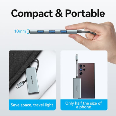 Концентратор Vention USB 3.1 Type-C to HDMI/USB 3.0x3/SD/TF/PD 100W 7-in-1 (TOPHB) Вінниця - фото 10