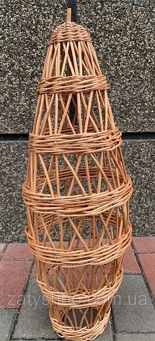 Абажур із лози високий кавовий Київ - фото 2