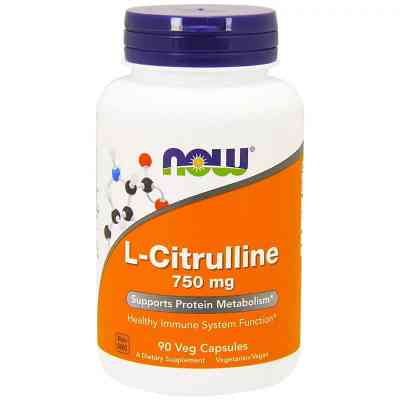 Амінокислота Now Foods L-Цитруллин 750мг, L-Citrulline, 90 капсул (NOW-00083) Вінниця