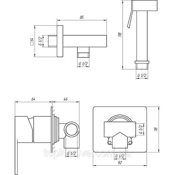 Змішувач гігієнічний TOPAZ SARDINIA TS-G 08735-H20 Чернівці