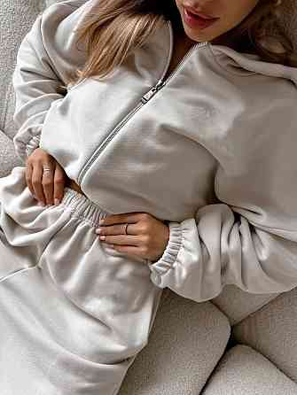 Жіночий теплий затишний костюм: кофта та штани двосторонній фліс Сірий, 42/44 Одеса