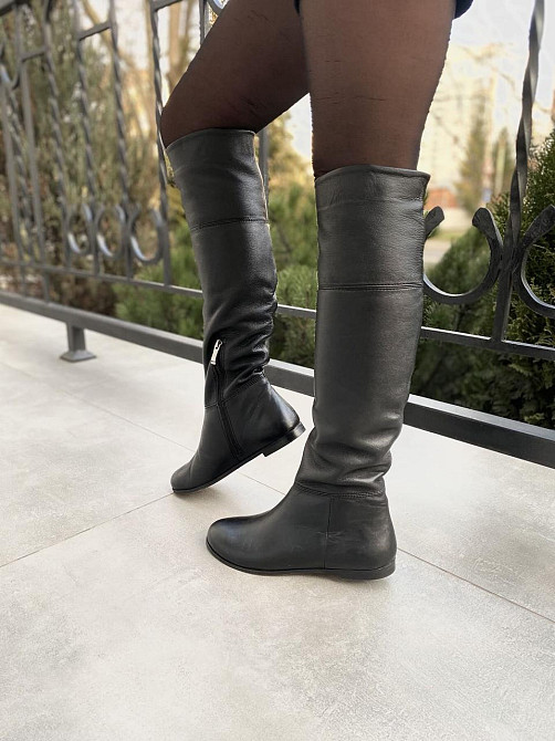 Nivelle Чоботи жіночі NIVELLE чорні натуральна шкіра висота 47см обхват 36-38см размеры 37р.38р Коломия - фото 3