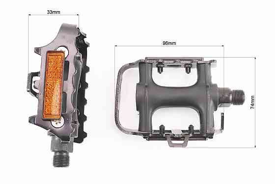Педалі MTB 9/16" (100x75x33mm) пластико-алюмінієві, чорні LU-933 Київ