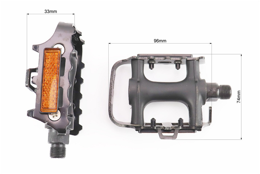 Педалі MTB 9/16" (100x75x33mm) пластико-алюмінієві, чорні LU-933 Київ - фото 2