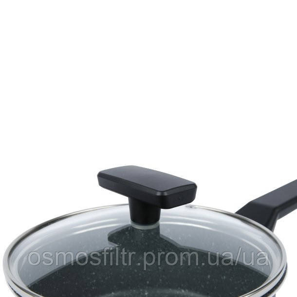 Ковшик Axentia Blackline Ø 16 см стекл крышка аллюминий антипригарное покрытие PTFE (135616) Киев - изображение 4