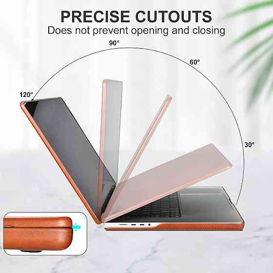 Фирменный премиальный чехол ICARERFAMILY из натуральной кожи для MacBook Pro 16 2021 A2485 / 2023 A2780 Днепр