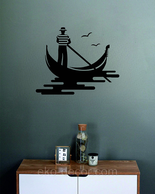 Декоративное настенное Панно «Венецианский гондольер» Декор на стену 90*72 см, Черный Киев - изображение 6