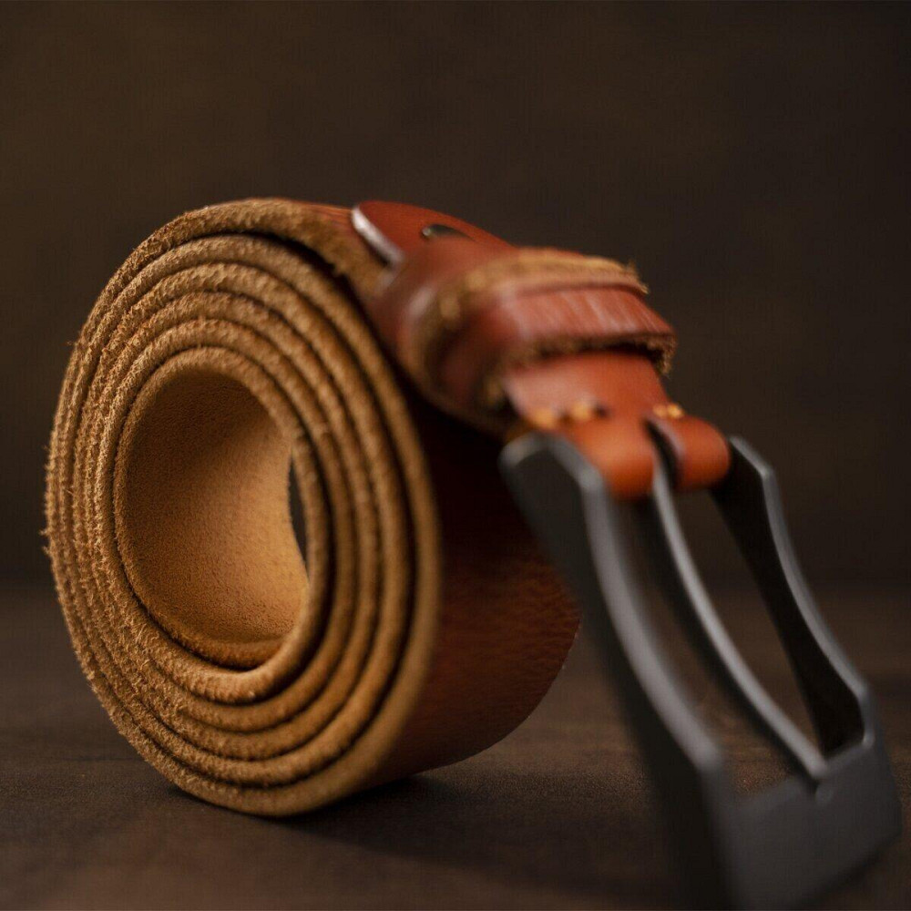 Ремень мужской Vintage 20071 Рыжий Киев - изображение 7