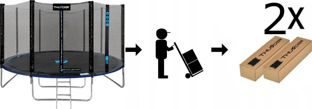 Батут THUNDER OUTSIDE PRO з зовнішньою сіткою 12 футів 366 см чорно-блакитний Київ - фото 8