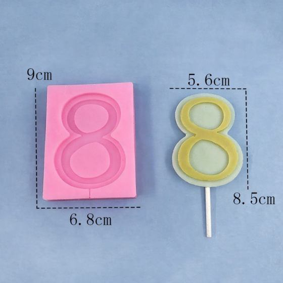 Молд силіконовий цифра 8 унніверсальний 90 на 68 мм рожевий Київ