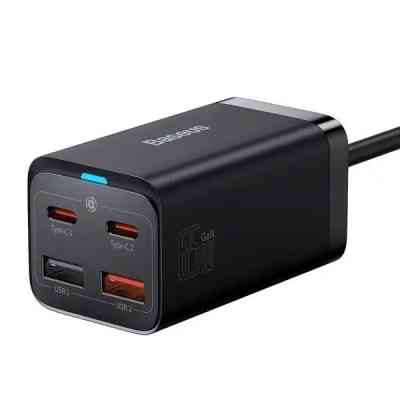 Зарядное устройство Baseus 2xUSB-C 65W + 2xUSB GaN + cable USB-C to USB-C 100W 1.0m black (CCGP040101) Винница