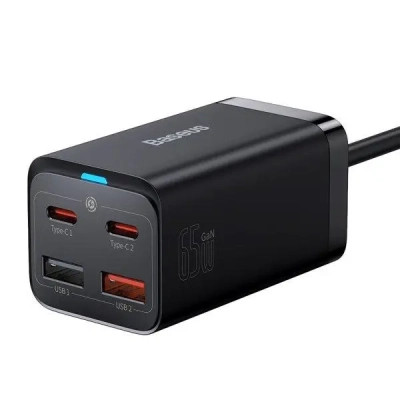Зарядний пристрій Baseus 2xUSB-C 65W + 2xUSB GaN + cable USB-C to USB-C 100W 1.0m black (CCGP040101) Вінниця - фото 4