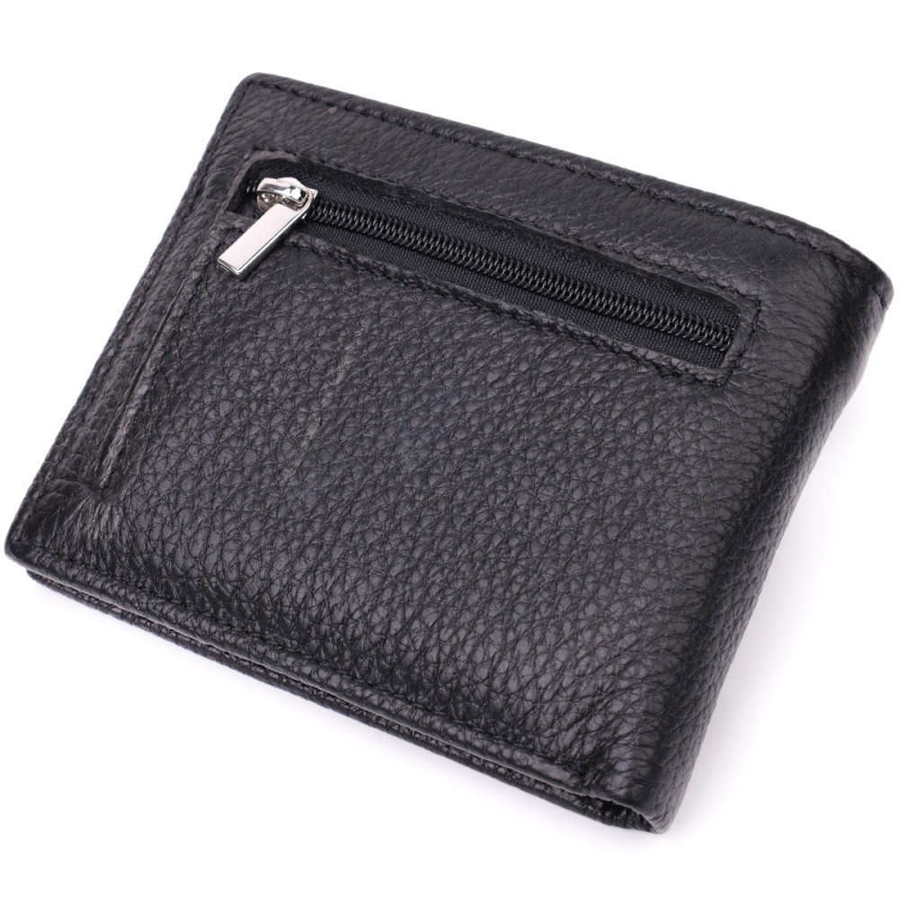 Шкіряний гаманець з металевим затискачем, чорний (ST Leather) Київ - фото 6
