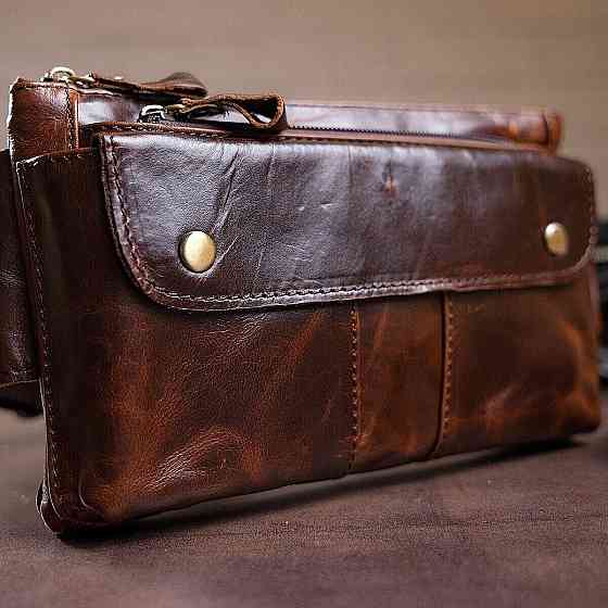 Поясная cумка мужская Vintage 14815 Коричневая Киев