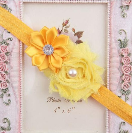 Пов'язка на голову дитяча жовта - розмір декору 9см, розмір універсальний (на резинці) Київ - фото 1