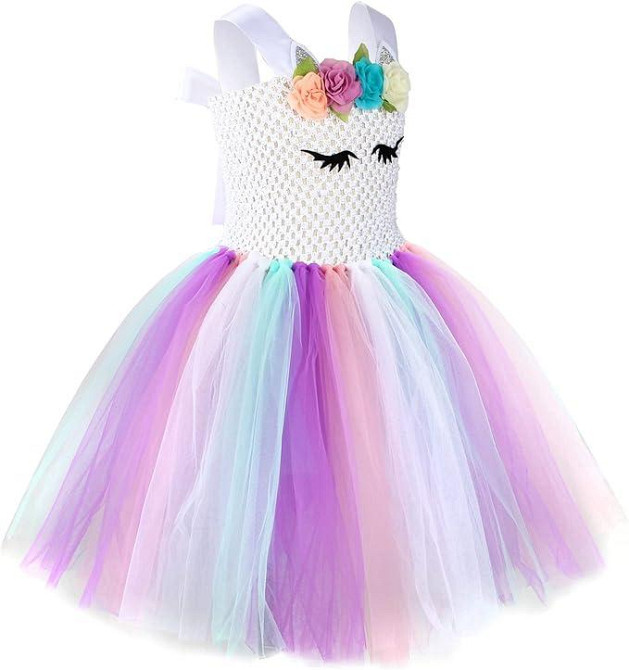 Платье Единорога на 5–6 лет с пышной юбкой, обручем, крылышками, карнавальный костюм на День рождения Хэллоуин Киев - изображение 2