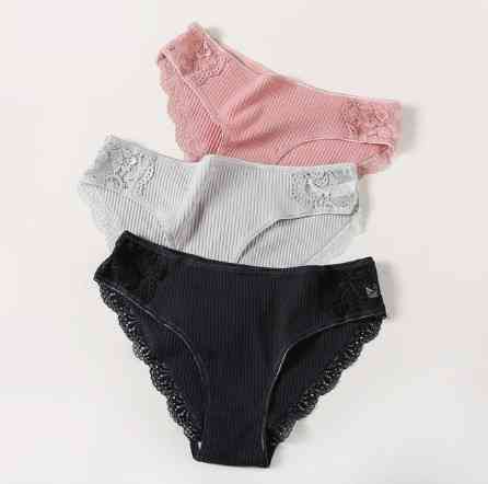 Жіночі труси з бавовни 3 штуки 50 чорний пудра хакі Київ