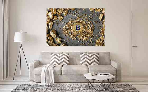 Картина холст  у вітальню / спальню Біткоін     MLP_24  ( 60х30см ) 80x120 см Київ
