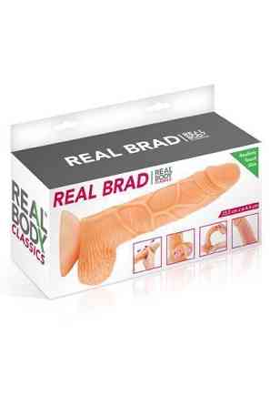 Фаллоимитатор с подвижной крайней плотью Real Body — Real Brad, диаметр 4 см, TPE Sex Aura Киев