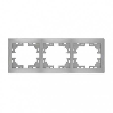 MIRA Рамка 3-а горизонтальна метал сірий зі вставкою Lezard Харків - фото 1