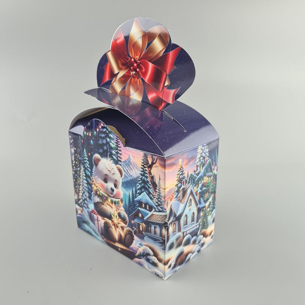 Новогодняя подарочная картонная упаковка для конфет (500грм) №235 