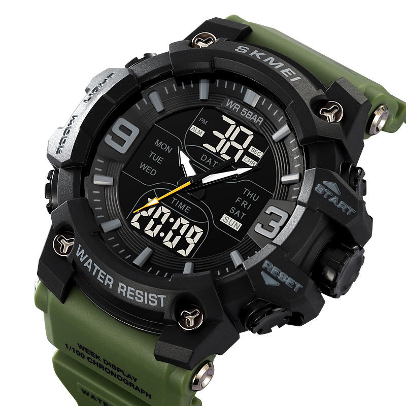 Часы Спецназ SKMEI 2222AG, Часы для туризма, Армейские электронные часы Военные с батарейкой DU-25 Львов - изображение 1