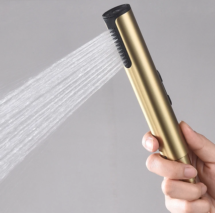 Душовий набір змішувача прихованого монтажу для гігієнічного душу зі шлангом (3 режими) Чорний мат Київ - фото 9