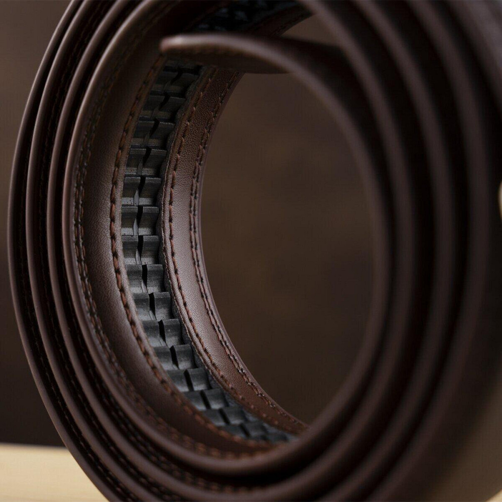 Ремень мужской c прямоугольной пряжкой Vintage 20311 Коричневый Киев - изображение 7