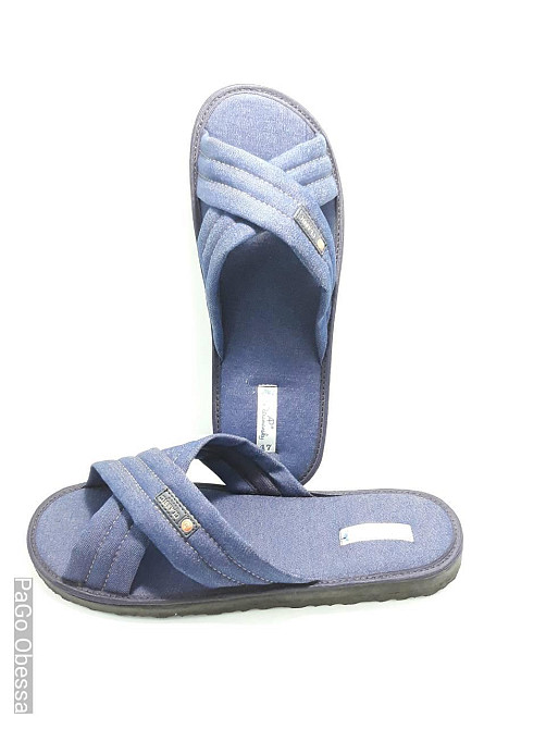 Чоловічі тапочки відкриті повномірні з джинсової тканини PaGo "Джинс X" сині Одеса - фото 3